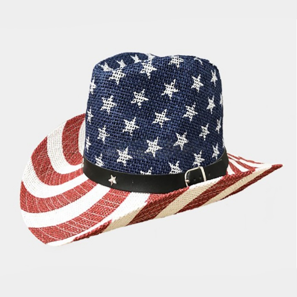 American Flag Belt 4th Of July Fedora Hat